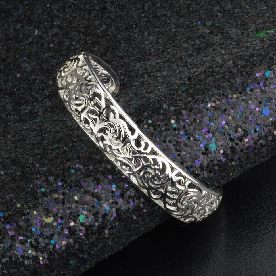 Korean Style Hollow Pattern Cuff Bracelet