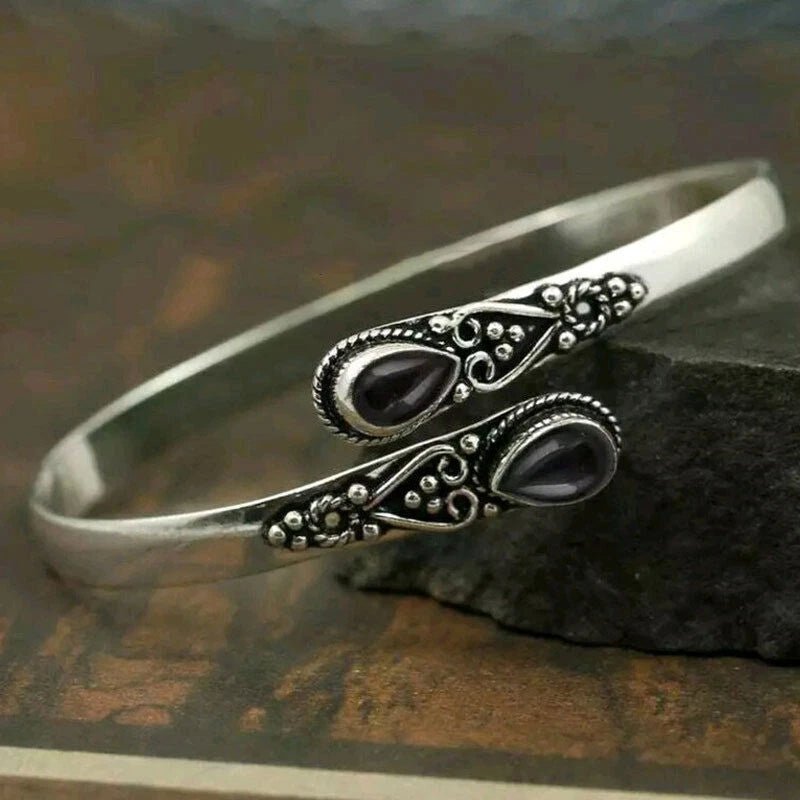 Vintage Open Cuff Stone Bangle KK Labib