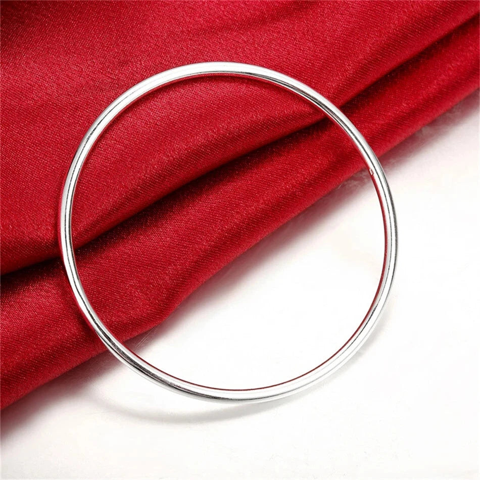 Silver Filled Solid Cuff Bangle bracelet