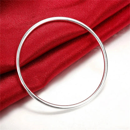 Silver Filled Solid Cuff Bangle bracelet