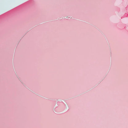 Crystal Heart Pendant Chain Necklace