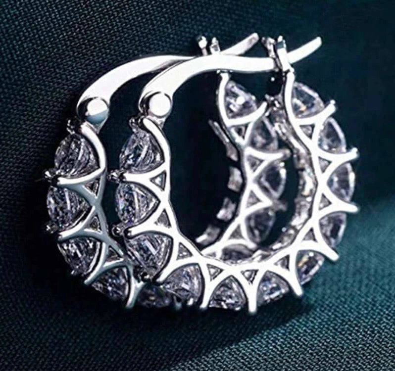 Cubic Zirconia Huggie Hoop Earrings