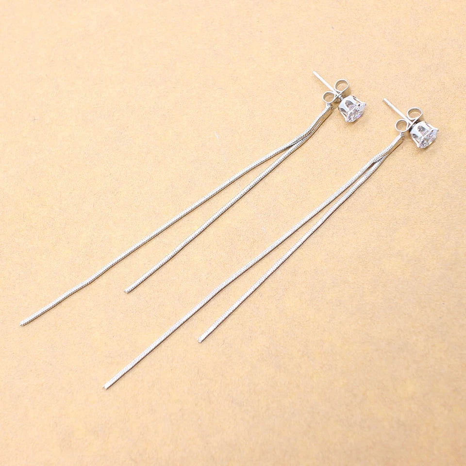 Long Chain Tassel Drop Dangle Earrings