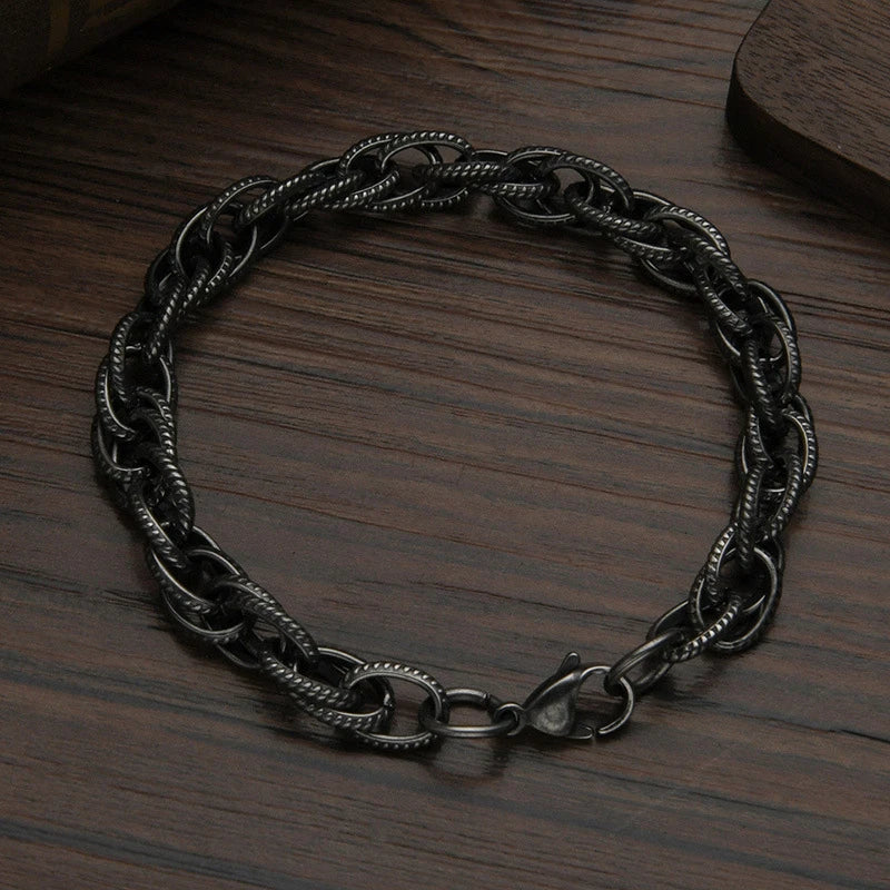 Retro Twist Double BuckleChain Bracelet