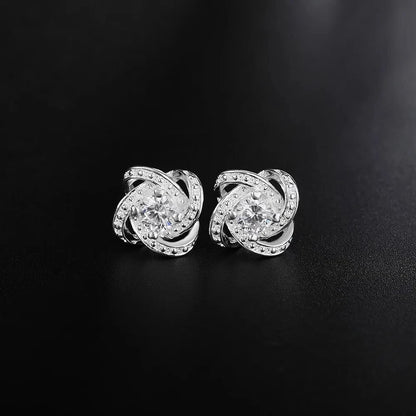 Silver Stunning Various Style Stud Earrings