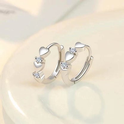 Double Heart Magnetic Clip Ear Studs