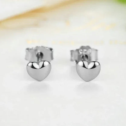 Solid 925 Sterling Silver Love Heart Small Heart Earrings Gift For Women Jewelry