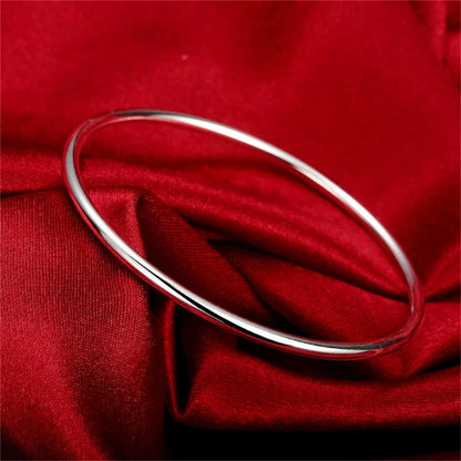 Silver Filled Solid Cuff Bangle bracelet