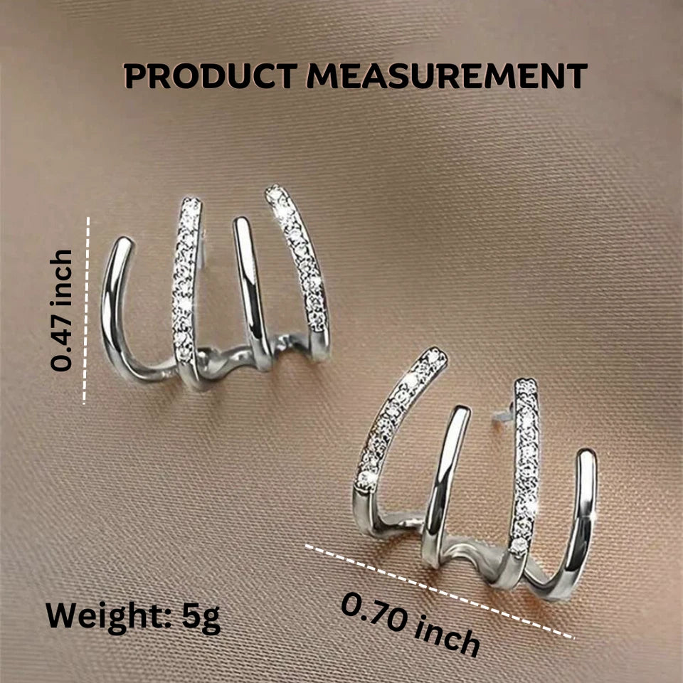 Four Claw Plain Diamond Earrings