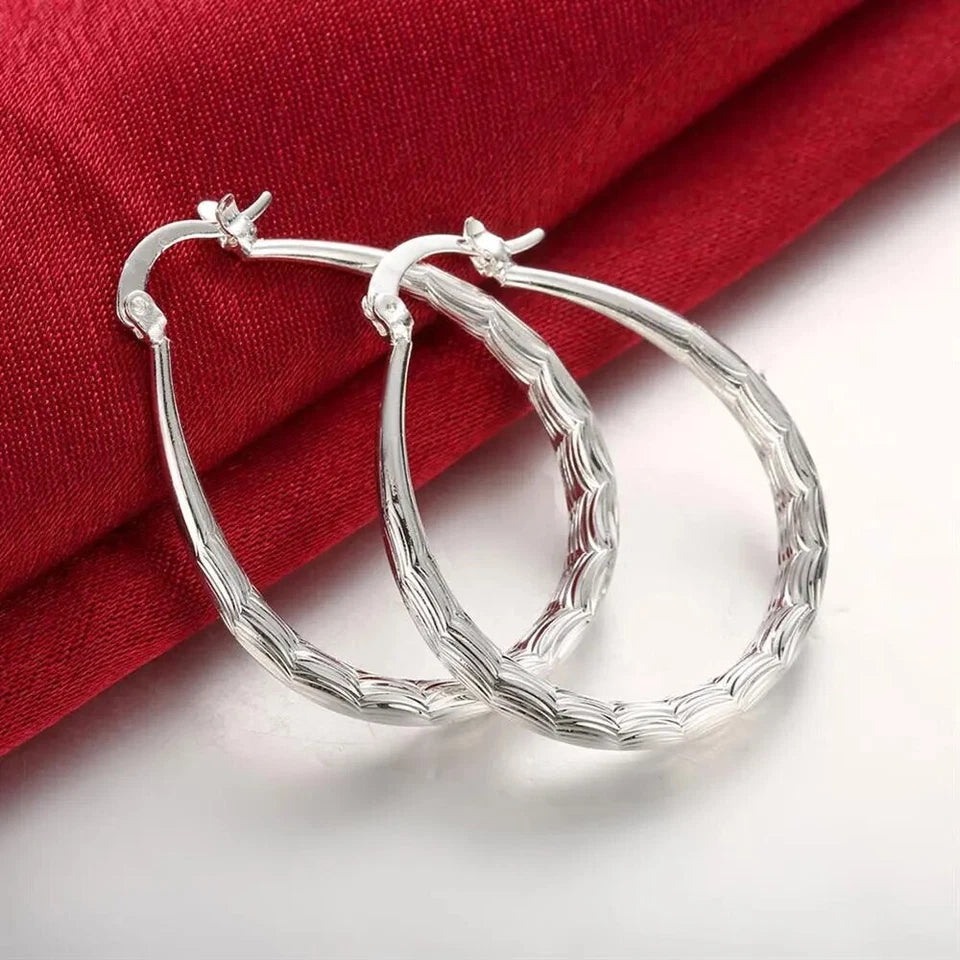 925 smooth circle big hoop earrings KK Labib
