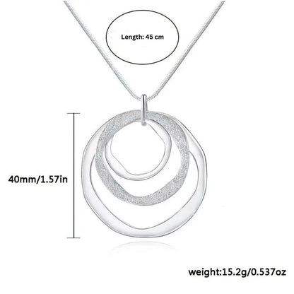 Triple Circle Geometric Ring Necklace