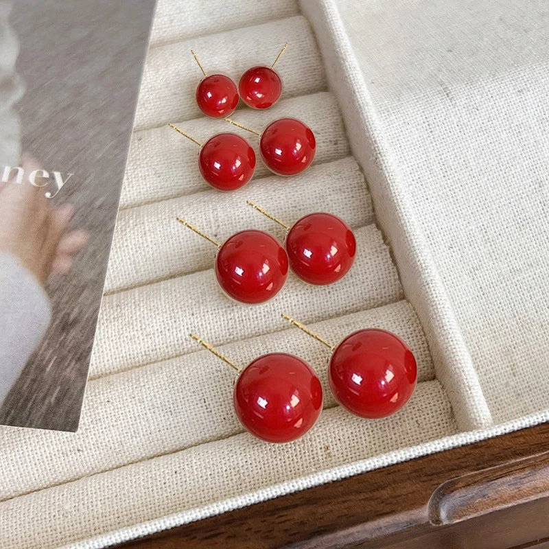 925 Sterling Silver White Pearl Resin Stud Earrings Wedding Jewellery 8mm-14mm