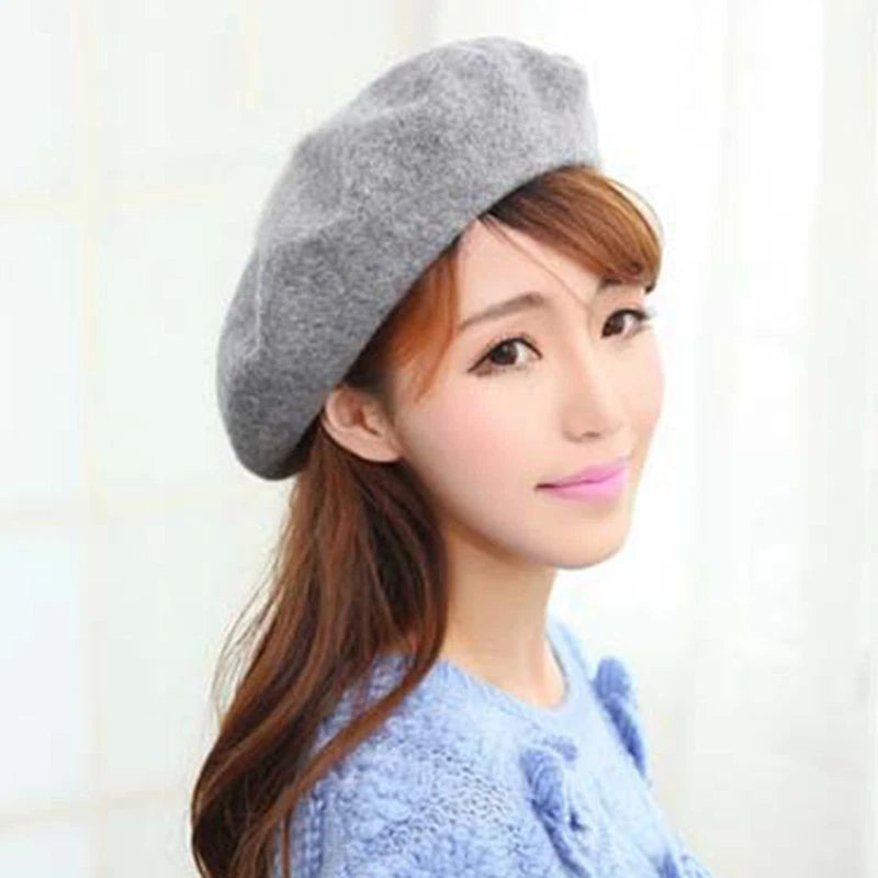 Wool Beret Warm Beanie Caps