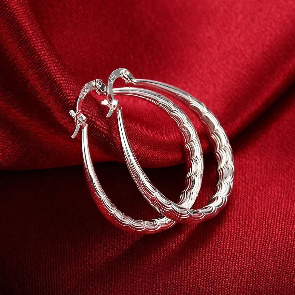 925 smooth circle big hoop earrings KK Labib