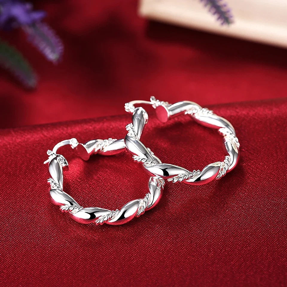 Retro Weave Circle Hoop Earrings