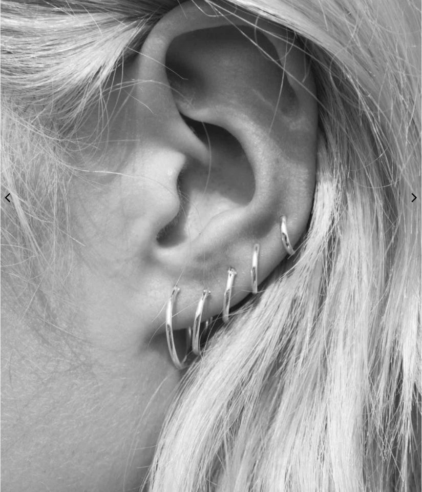Thick Huggie Earrings 2.5mm Hoops Surgical Stainless Steel Pair 8mm - 16mm UK