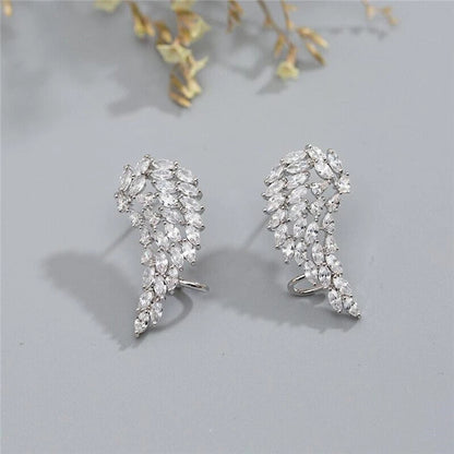 Angel Wings Cubic Zirconia Stud Earring