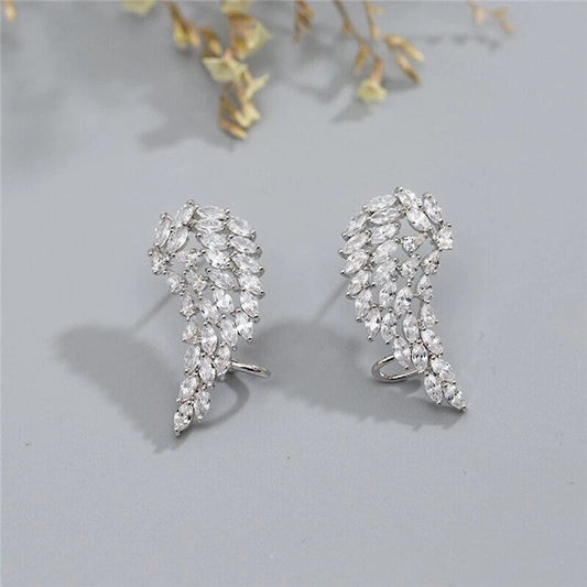 Angel Wings Cubic Zirconia Stud Earring