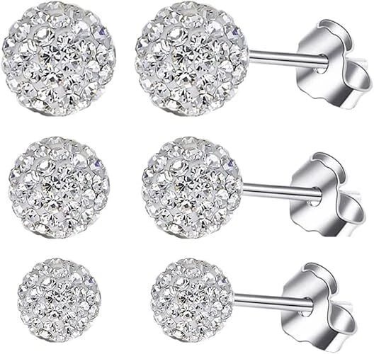 Shiny Round Crystal Ball stud Earrings