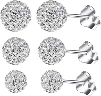 Shiny Round Crystal Ball stud Earrings