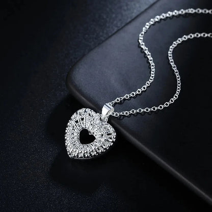 Classic Heart Silver Necklace
