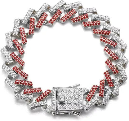 Miami Rhinestone Iced Cuban Link Chain Bracelet