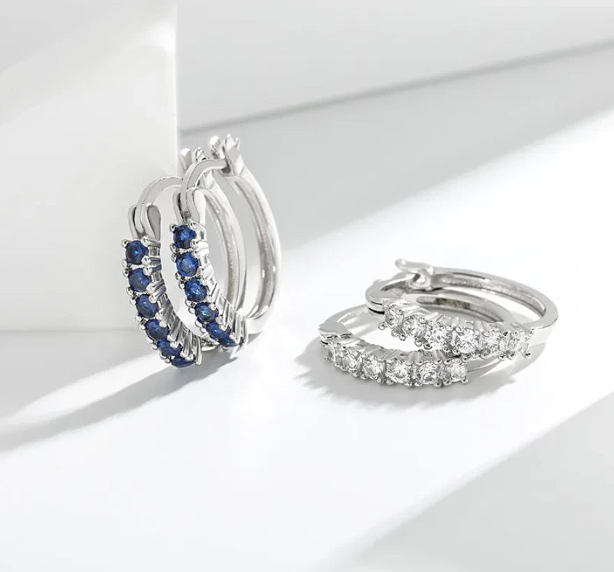 Sapphire  Hoop Earrings