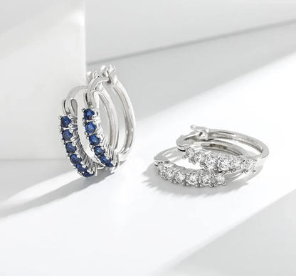 Sapphire  Hoop Earrings