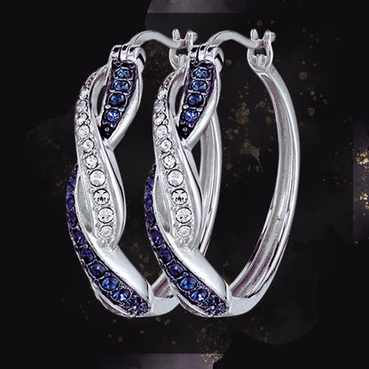 Two-color earrings, Silver & Blue KK Labib