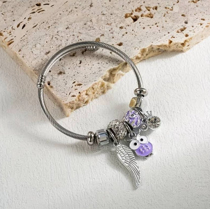 Beaded Owl Angel Bracelet