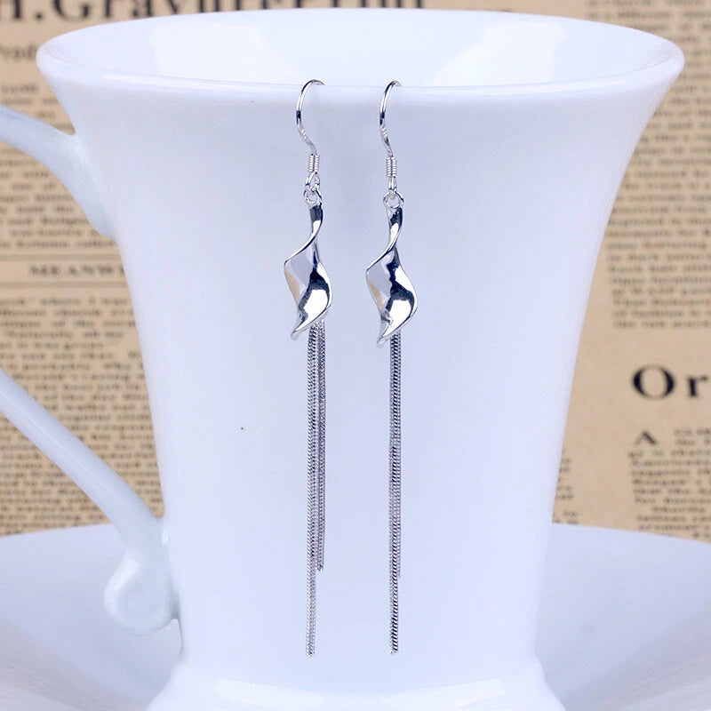 Long Chain Tassel Drop Dangle Earrings
