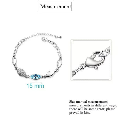 Women Silver Plated Bracelet Crystal Horse Eye Cubic Zirconia Fashion Jewellery