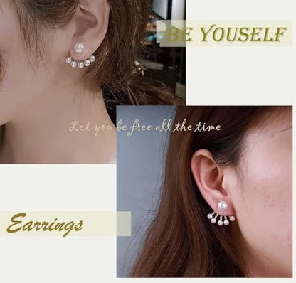 Post-hanging Simulated Pearl Earrings