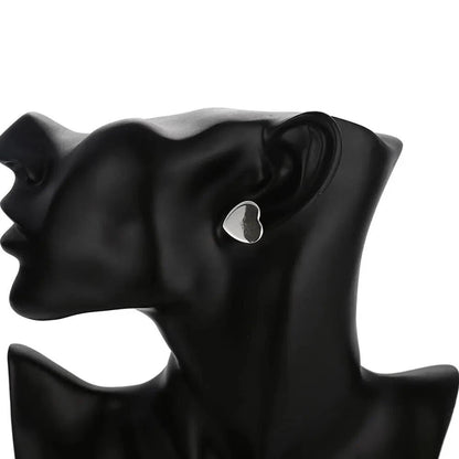 925 Sterling Silver Stunning Heart Stud Earrings Womens Girls Jewellery Gift UK