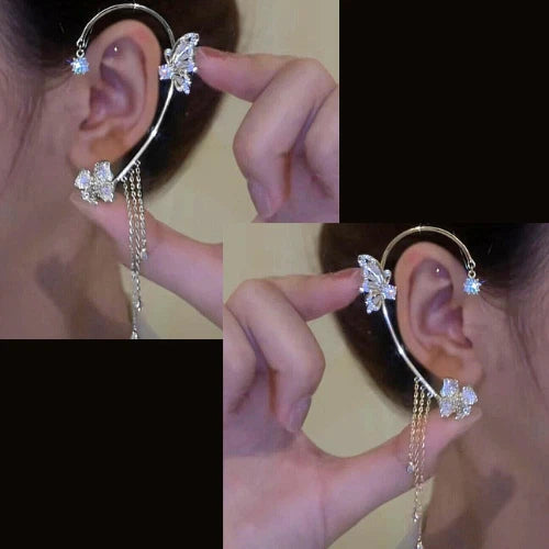 Diamond Butterfly Ear Clip Earring KK Labib