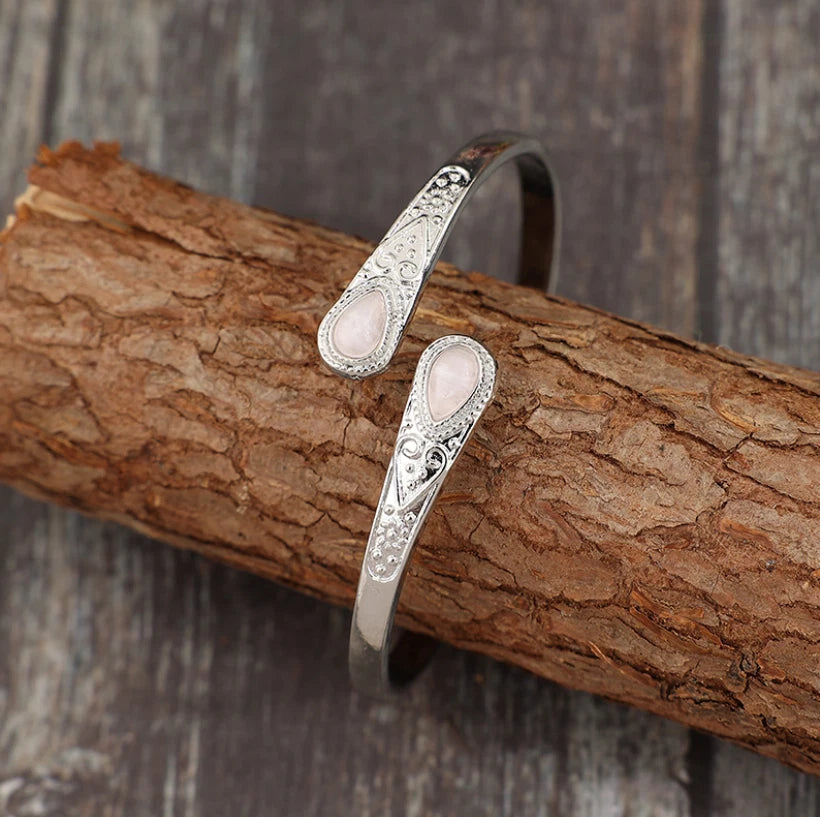 Vintage Open Cuff Stone Bangle KK Labib