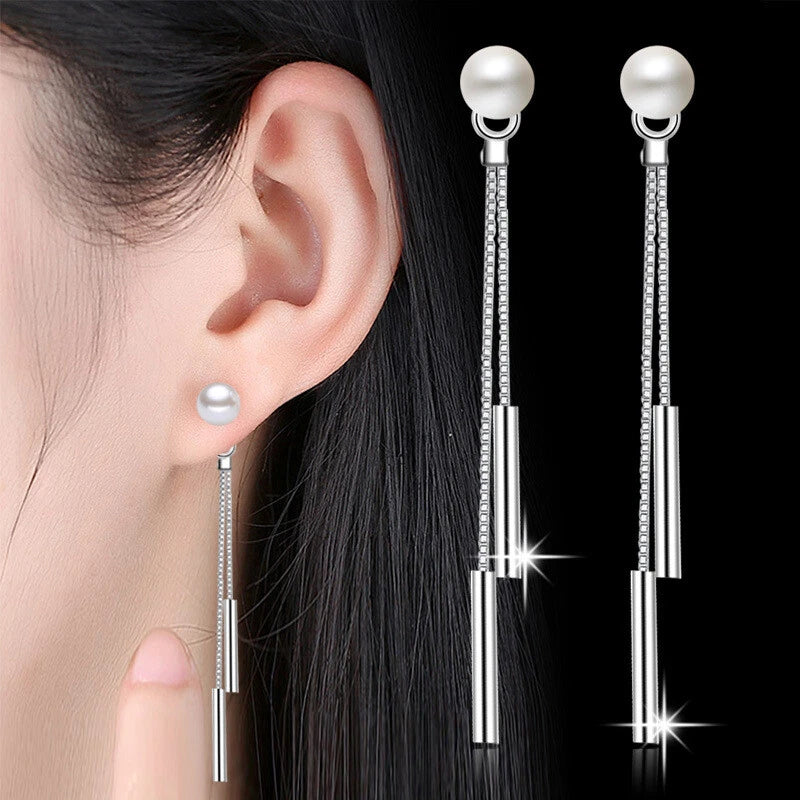 Long Chain Tassel Drop Dangle Earrings