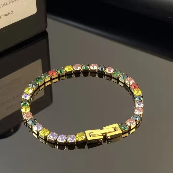 Cubic Zirconia Crystal Adjustable Bracelet