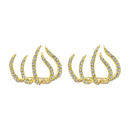 Claw CZ Cuff Stud Earrings