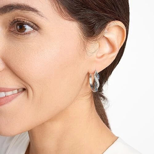 Two-color earrings, Silver & Blue KK Labib