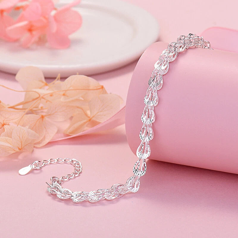 Silver Lathe Engraved Chain