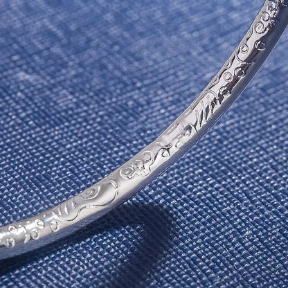Silver Filled Solid Cuff Bangle bracelet