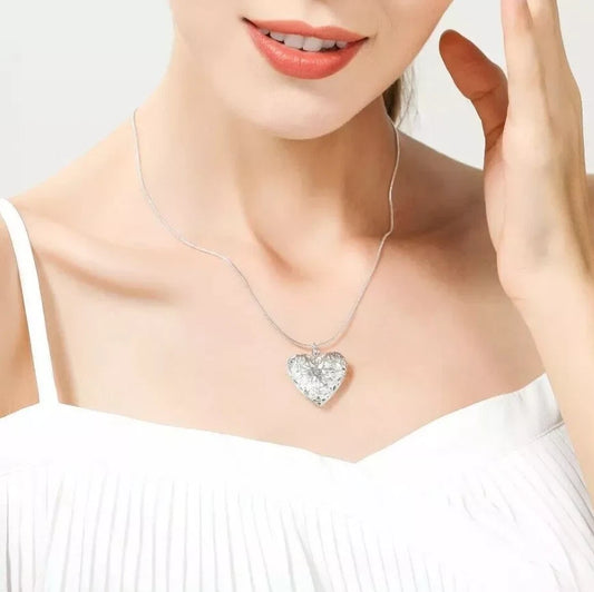 Silver Filled Heart Locket Necklace