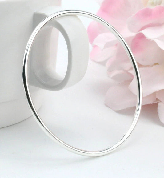 Silver Filled Solid Cuff Bangle bracelet