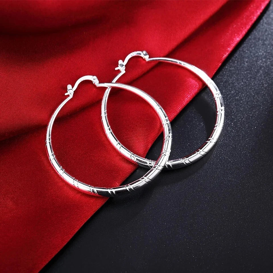 925 smooth circle big hoop earrings KK Labib