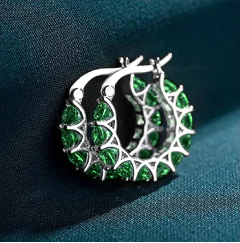 Cubic Zirconia Huggie Hoop Earrings