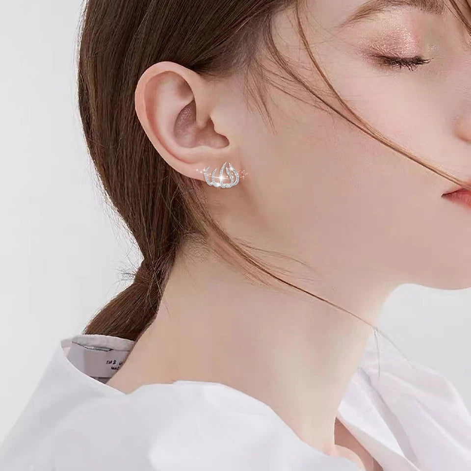 Claw CZ Cuff Stud Earrings