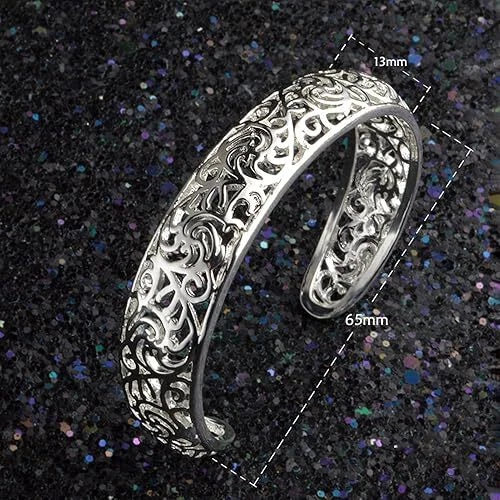 Korean Style Hollow Pattern Cuff Bracelet