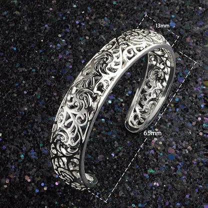 Korean Style Hollow Pattern Cuff Bracelet
