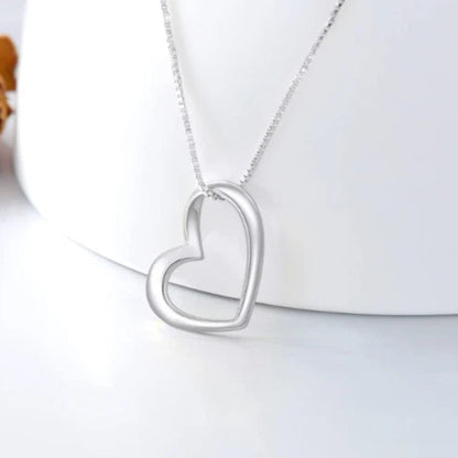 Crystal Heart Pendant Chain Necklace